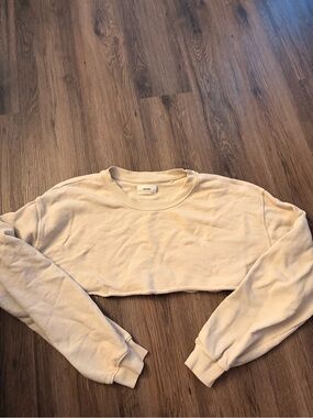 Joah Brown Cropped Crewneck Sweatshirt - Cream
